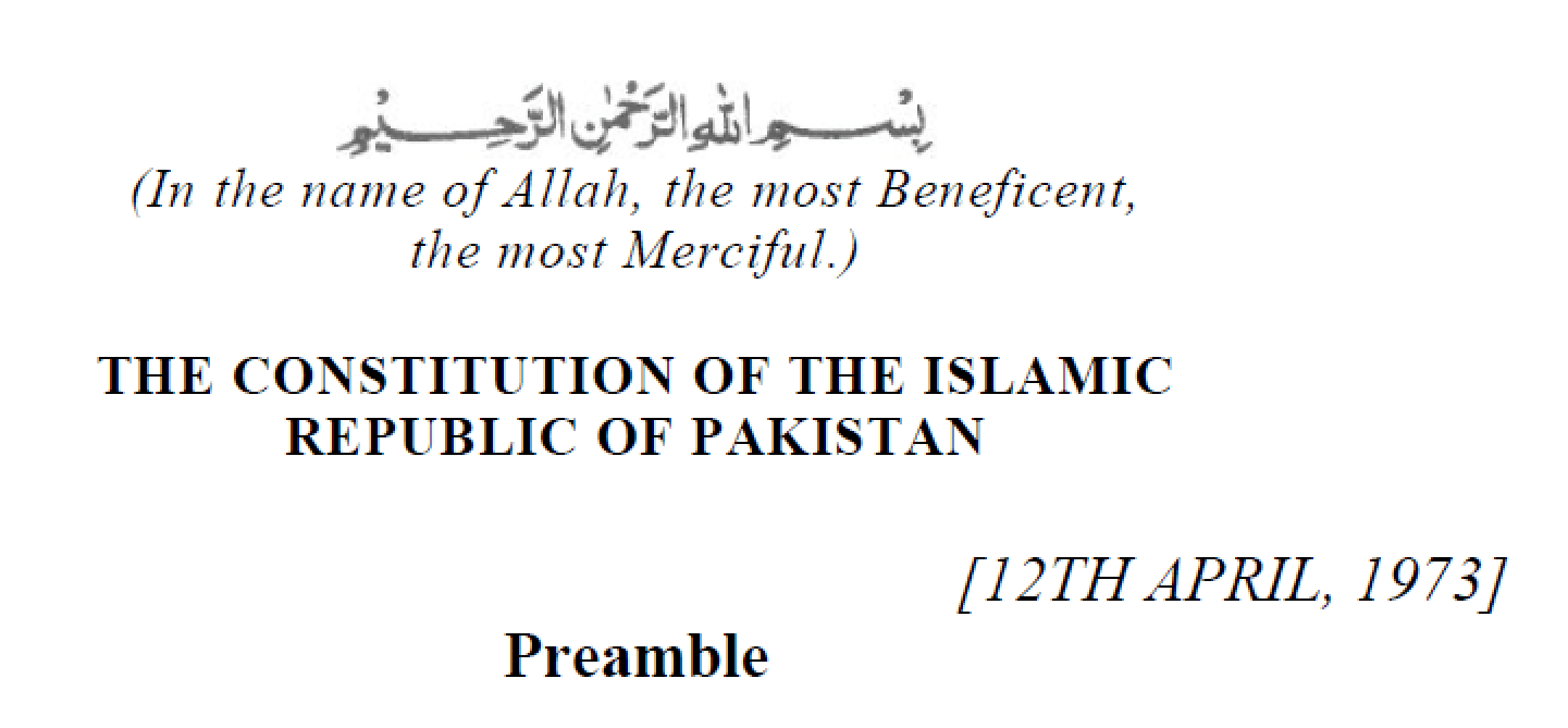 the-constitution-of-islamic-republic-of-pakistan-1973-preamble
